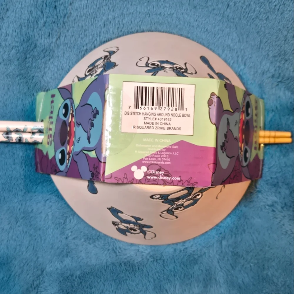 🌺Disney's Stitch Hanging Around Ramen Noodle Bowl with Chopsticks